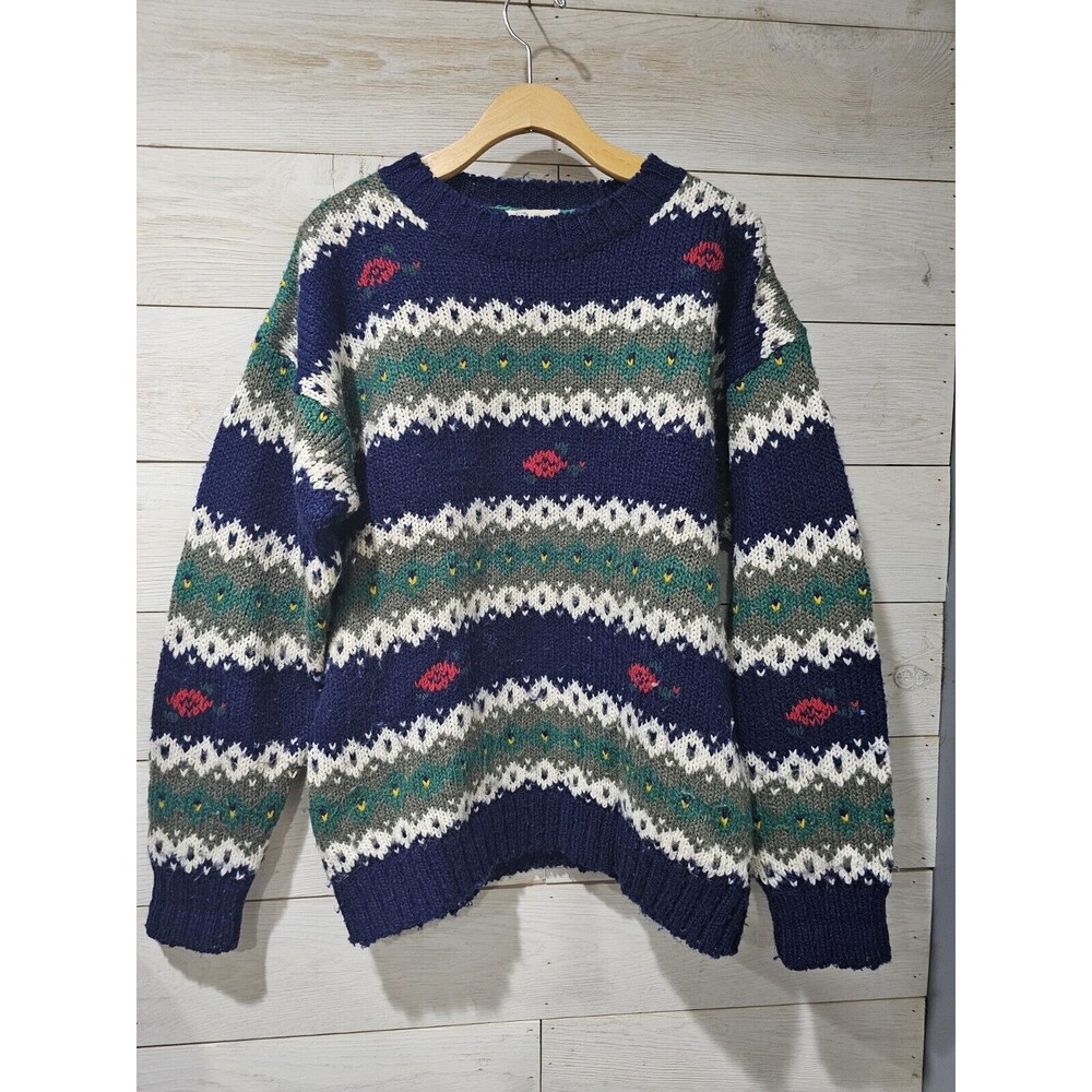 Vintage Boundary Waters Grandpa Sweater Men's / Unisex M Thick Knit Wool Blend F
